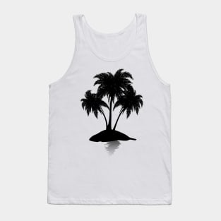 Small tropical island silhouette Tank Top